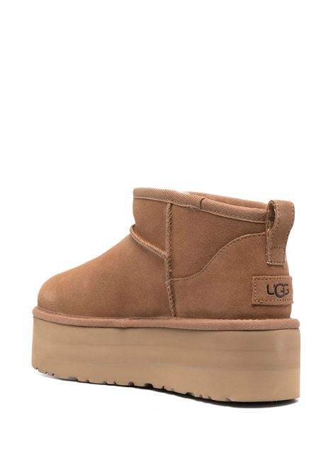 classic ultra mini platform woman chestnut in leather UGG | 1135092CHE